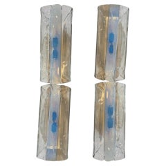 Pair of Italian Murano Glass Double Sconces by Mazzega