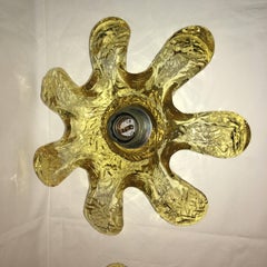 Pair of Italian Murano Glass Flower Sconces by Mazzega