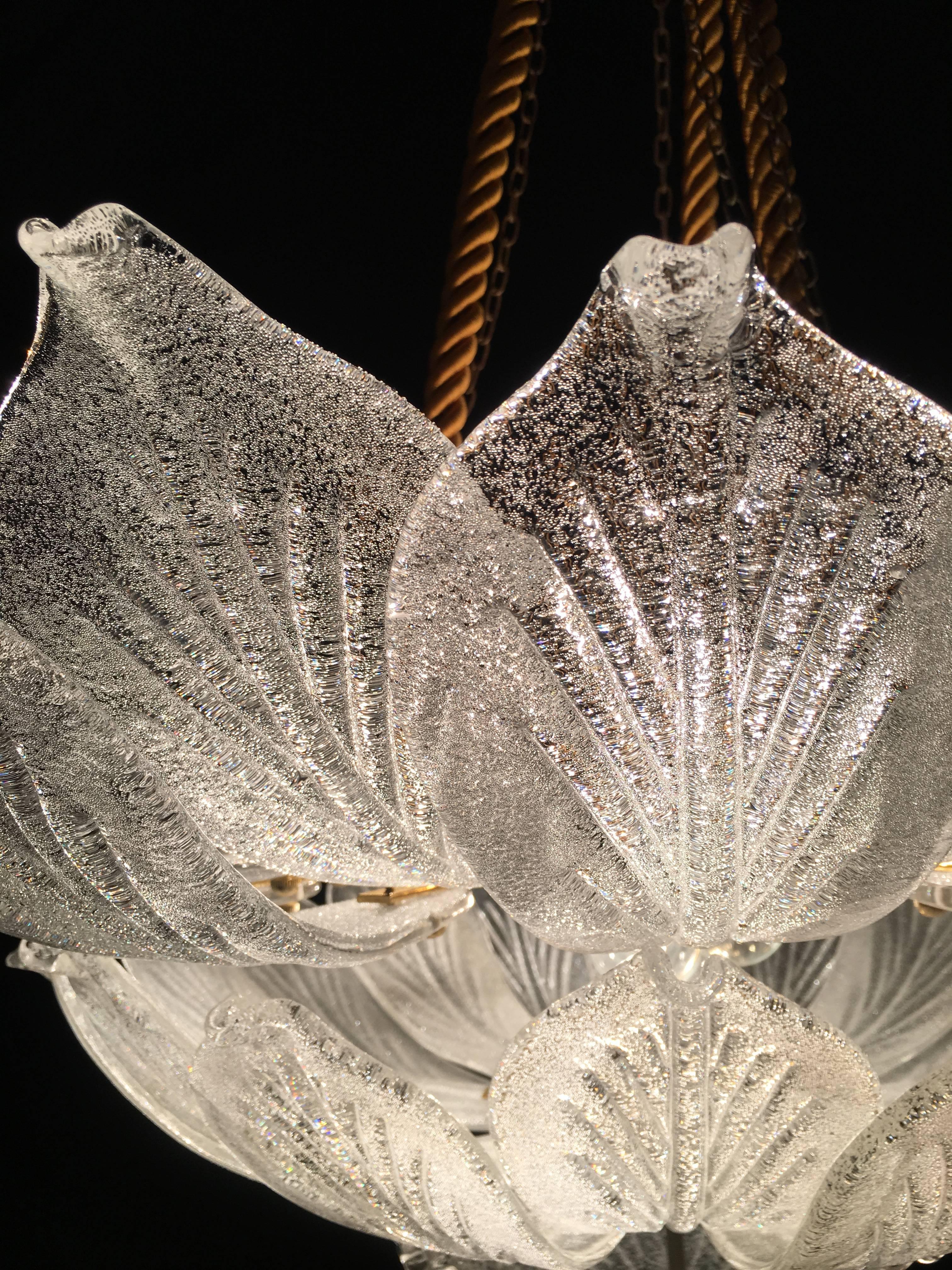 Coppia di lampadari a incasso in vetro di Murano in vendita 1