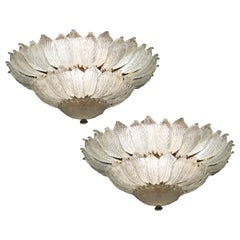Coppia di lampadari a incasso in vetro di Murano