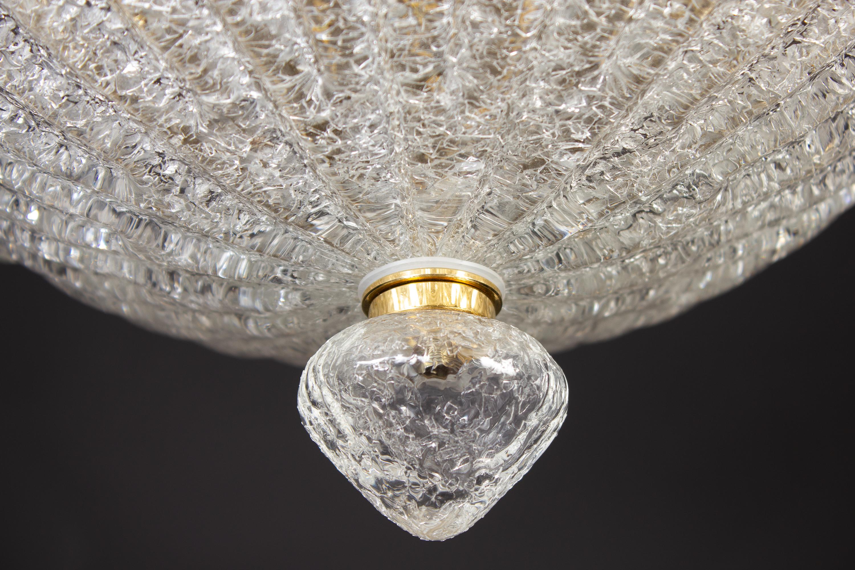 Pair of Italian Murano Glass Leave Flushmount or Ceiling Lights For Sale 2