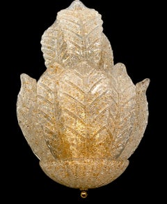 Coppia di lampade da parete Ninfea in vetro di Murano