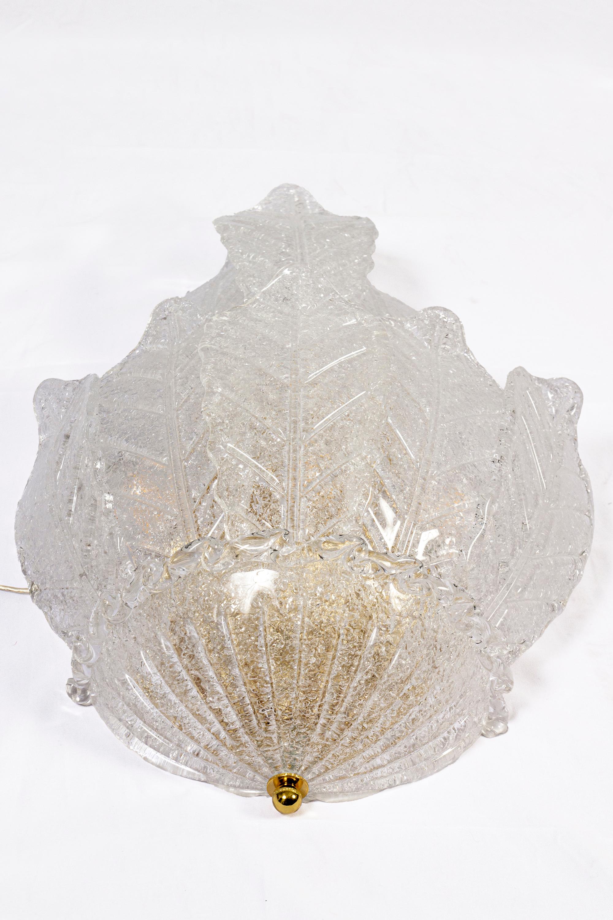 XX secolo Coppia di lampade da parete Ninfea in vetro di Murano in vendita