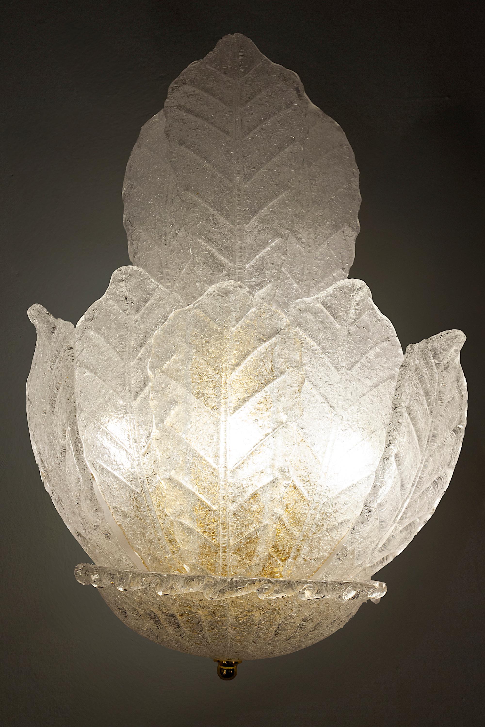 Coppia di lampade da parete Ninfea in vetro di Murano in vendita 1