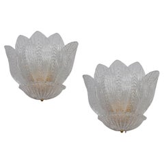 Paar italienische Wandleuchter aus Murano-Glas Ninfea