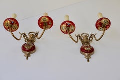 Pair of Italian Murano Glass Sconces