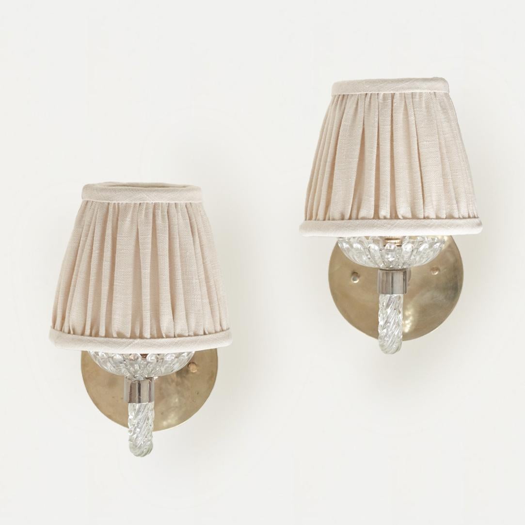 Pair of Italian Murano Glass Sconces In Good Condition In Los Angeles, CA