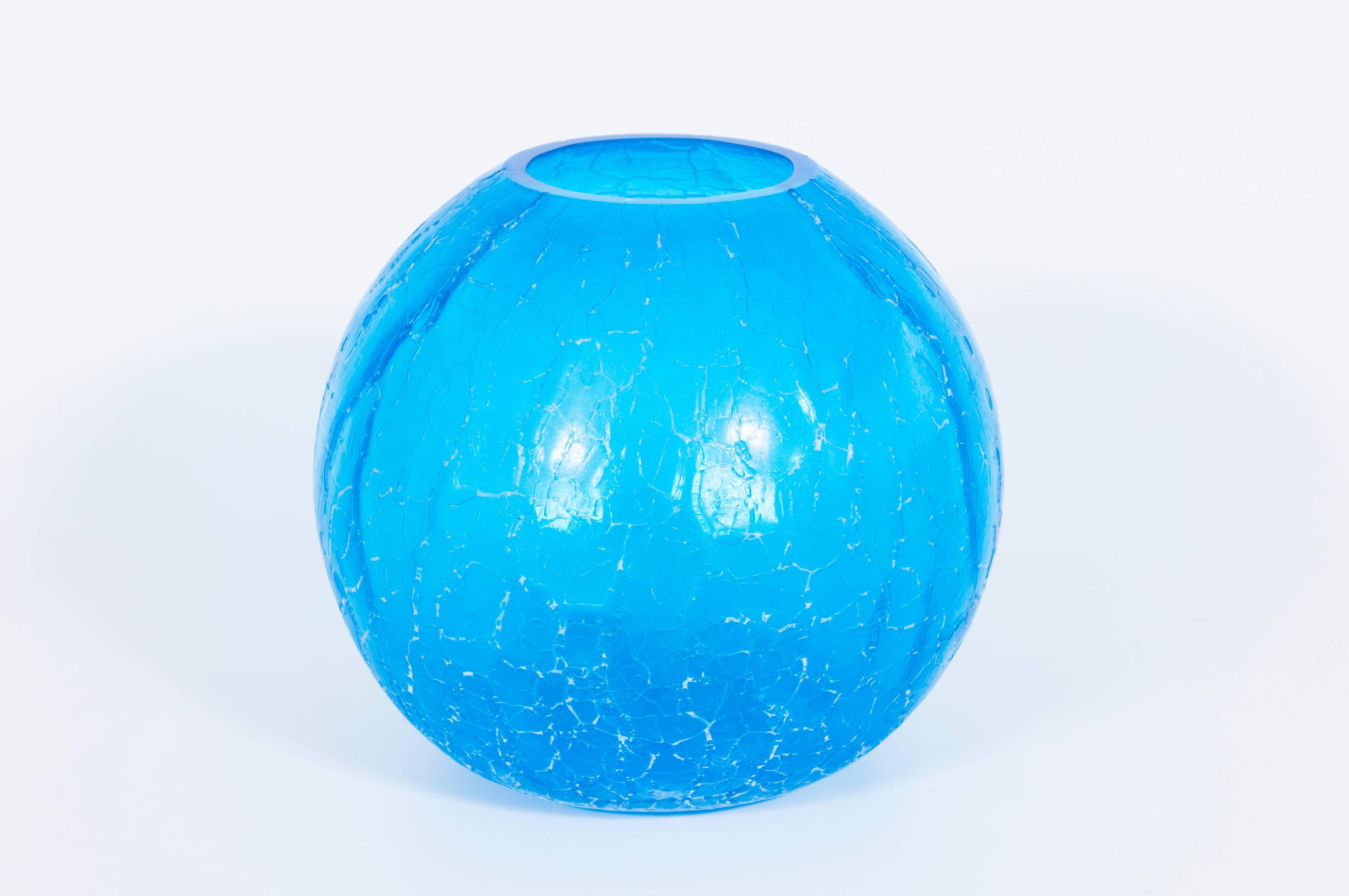 Modern Pair of Sphere Vases in Italian Murano Blown Glass by Cenedese 1970s Italy For Sale