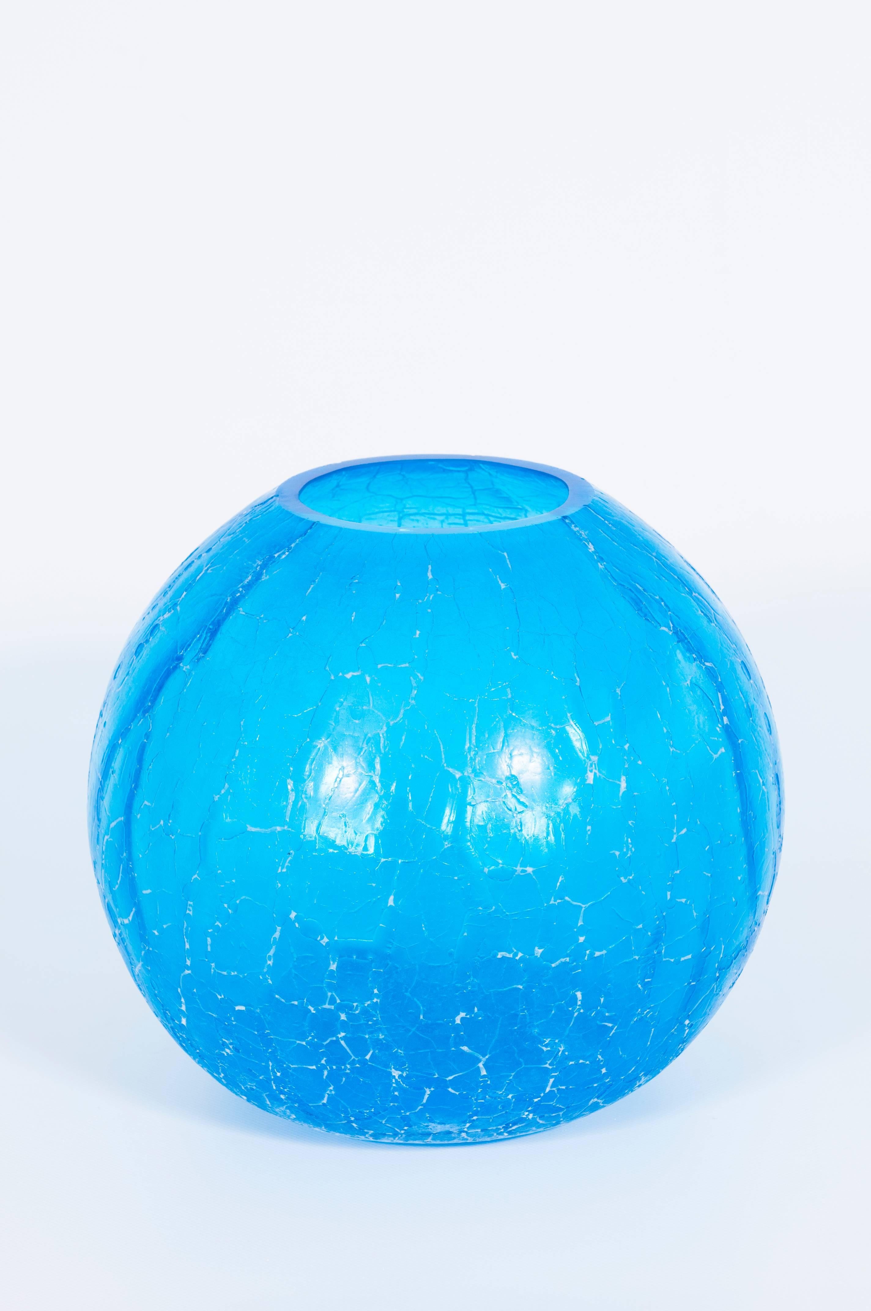Hand-Crafted Pair of Sphere Vases in Italian Murano Blown Glass by Cenedese 1970s Italy For Sale