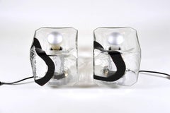 Mazzega Italian Murano Glass Table Lamps, circa 1970