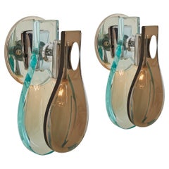 Pair of Italian Murano Glass Teardrop Sconces, 1960s