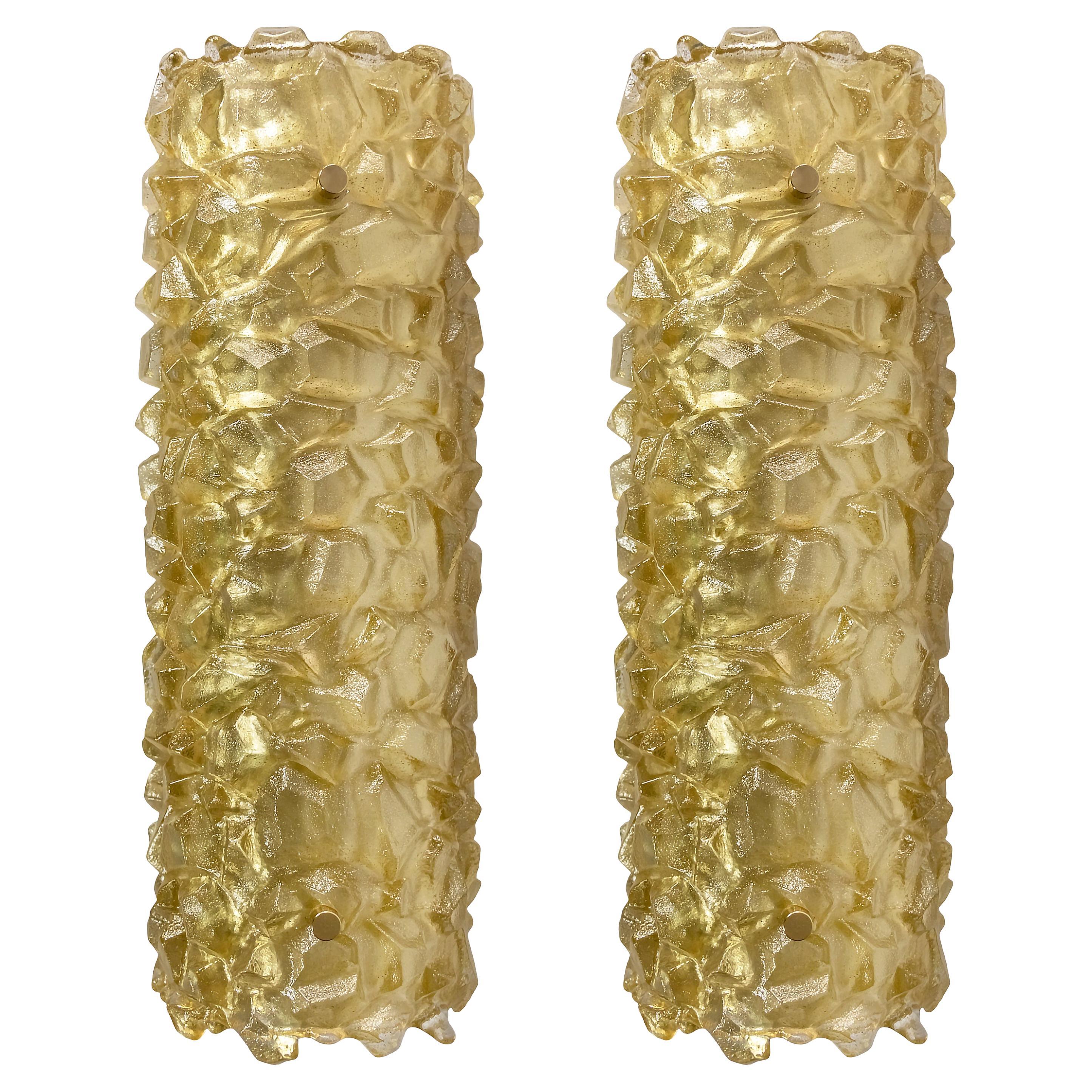 Pair of Italian Murano Glass Wall Light Sconces