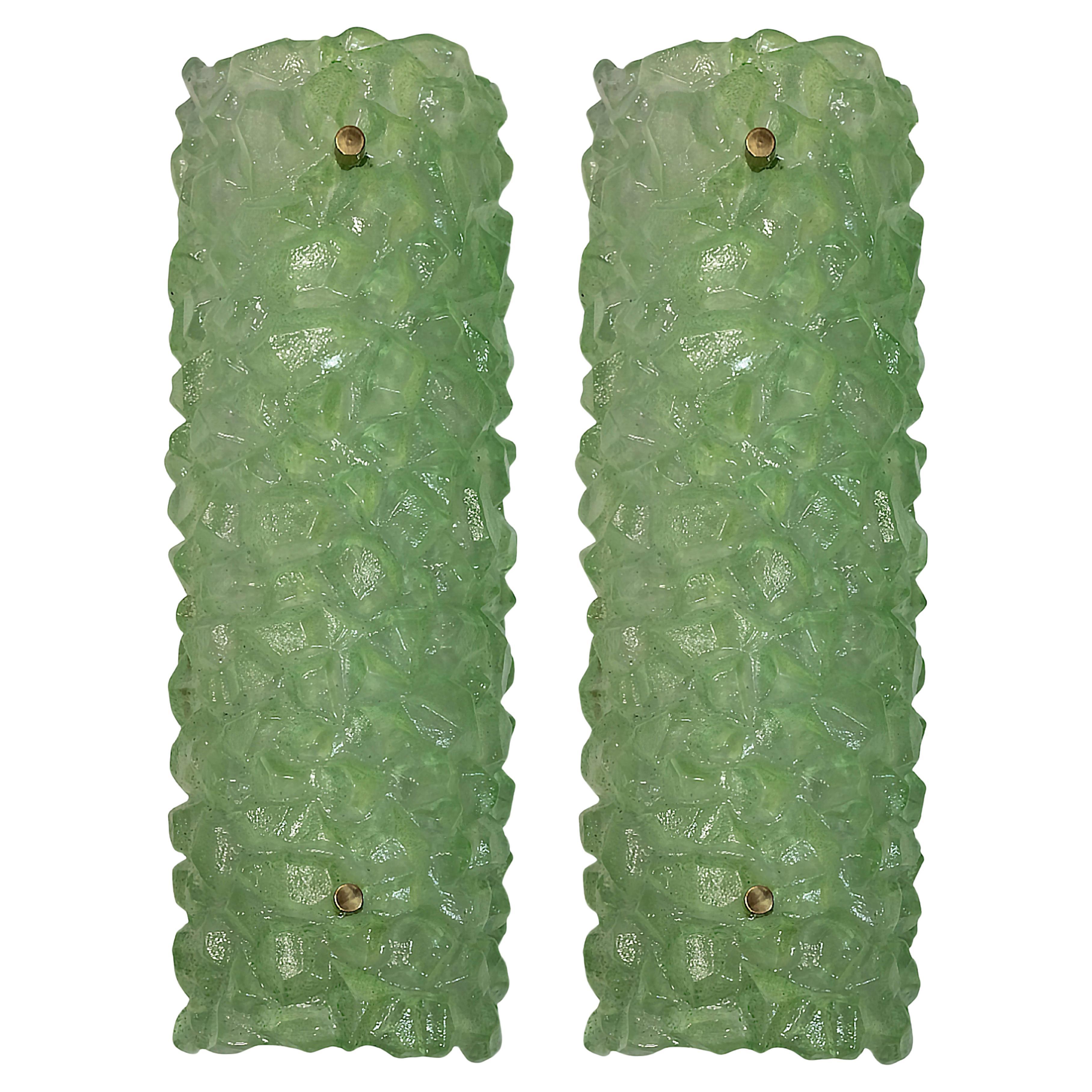 Paire d
appliques murales italiennes en verre de Murano