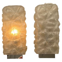 Coppia di lampade da parete in vetro di Murano
