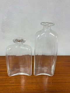 Par de botellas de cristal artístico soplado a mano de Murano (Italia) para Vetri