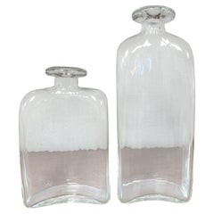Par de botellas de cristal artístico soplado a mano de Murano (Italia) para Vetri