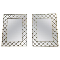 Pair of Italian Murano Lattice Mirrors
