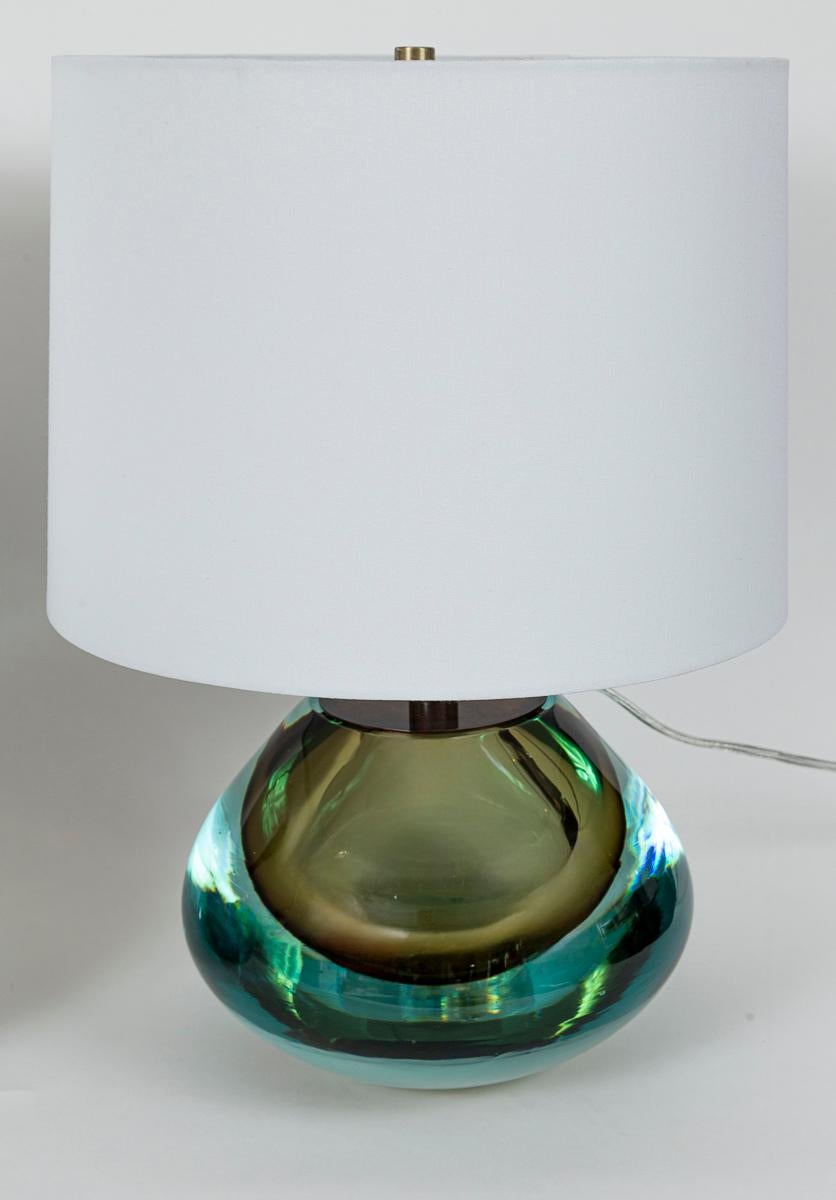 Verre brun Paire de lampes modernes Sommerso en forme de poire de Murano en vente