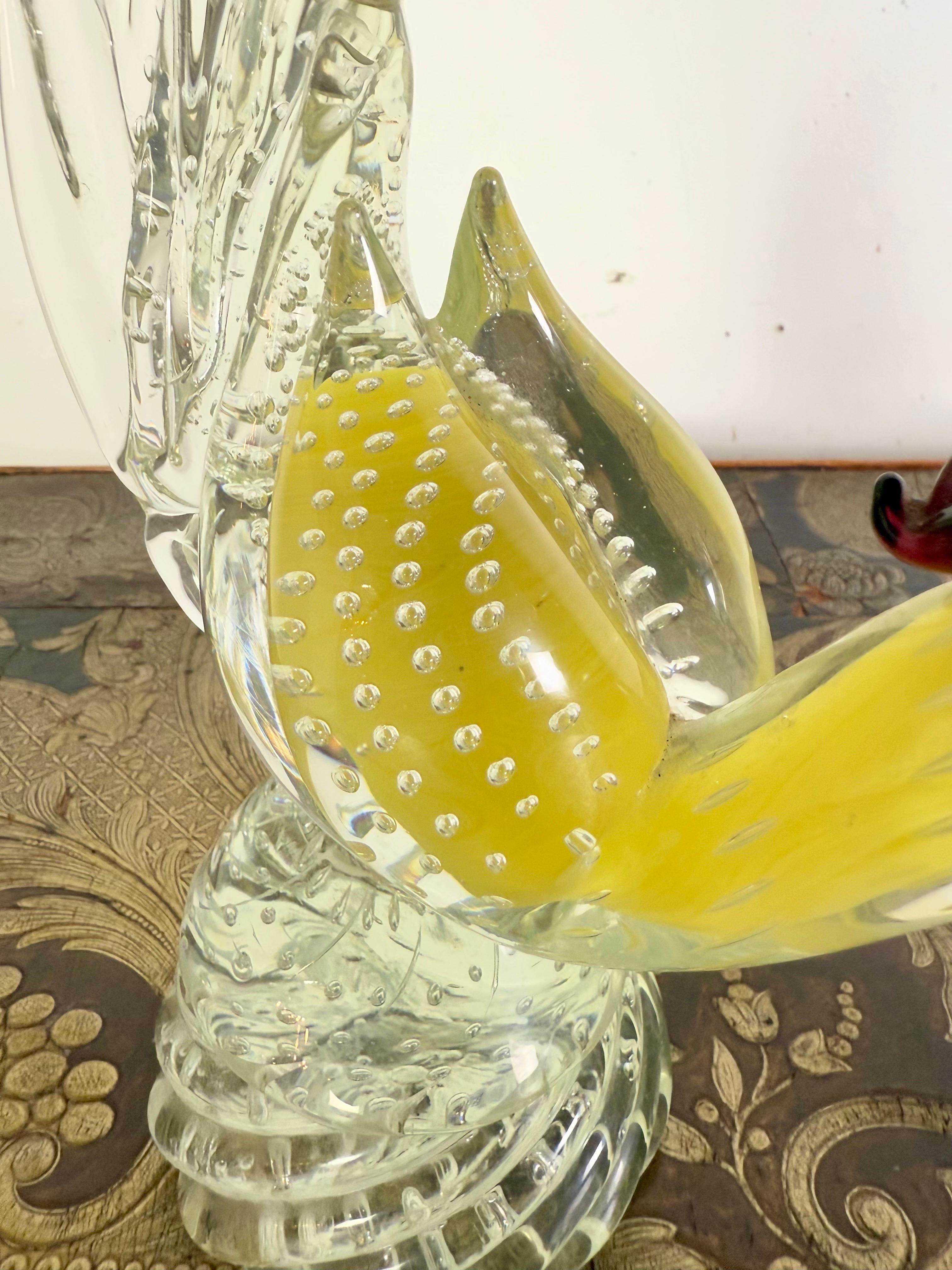 Pareja de gallos italianos de Murano C. 1930 en venta 6