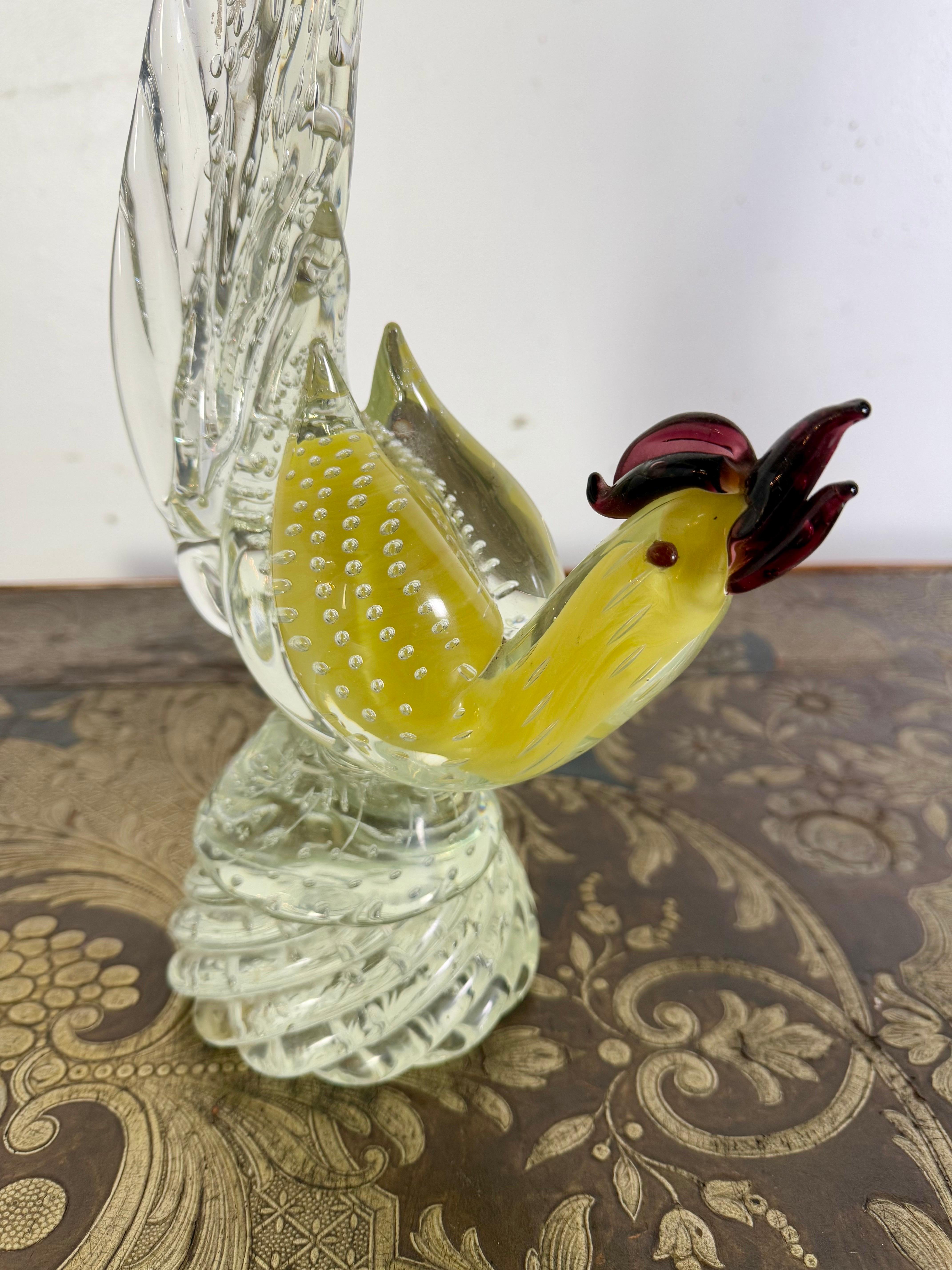 Pareja de gallos italianos de Murano C. 1930 en venta 3