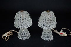 Pair of Italian Murano “Rostrato” Glass Table Lamps by Ercole Barovier, 1940s