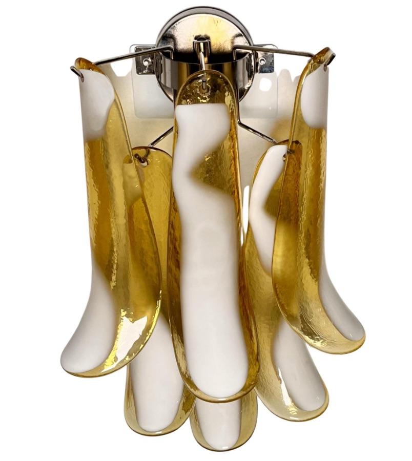 Metal Pair of Italian  Murano Sconces For Sale