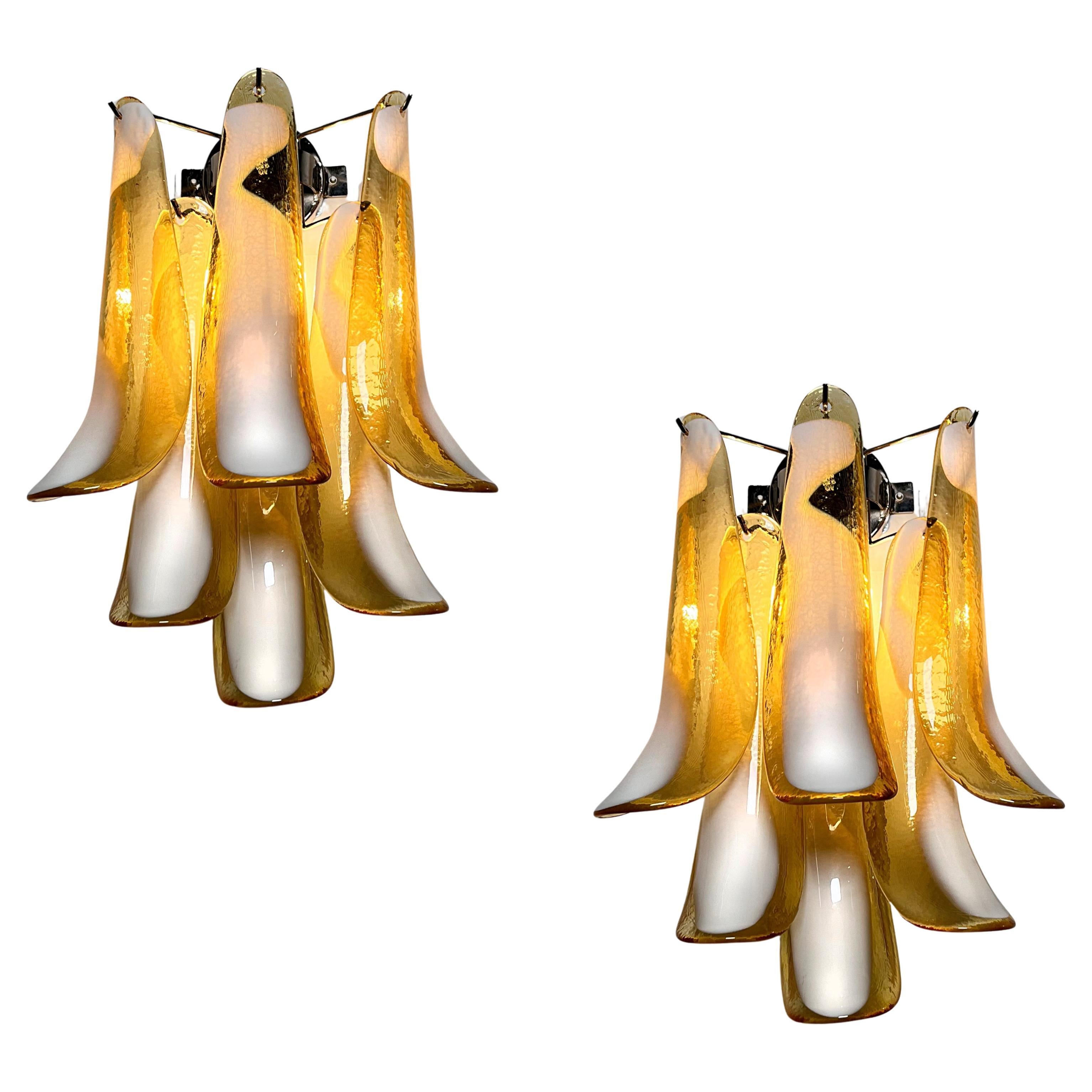 Pair of Italian  Murano Sconces For Sale