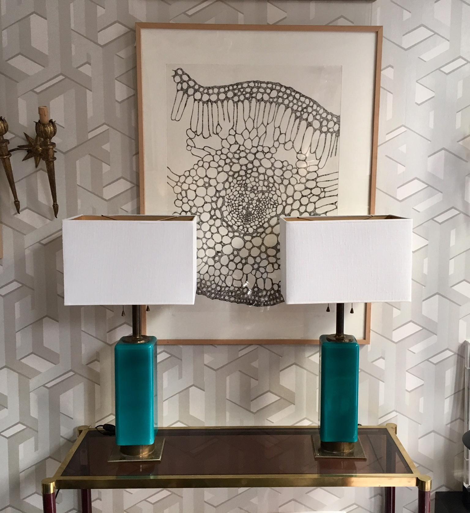 Pair of Mid-Century  Italian Murano Table Lamps 3