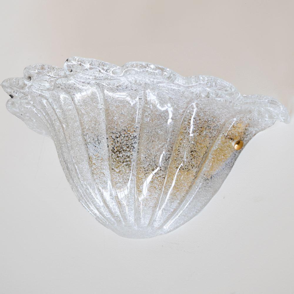 Pair of Italian Murano Wavy Glass Sconces For Sale 5