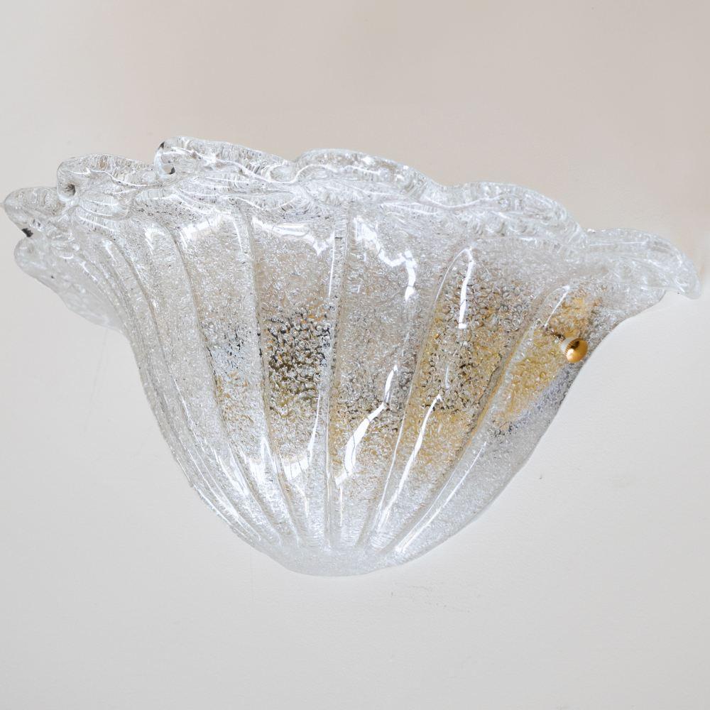 Pair of Italian Murano Wavy Glass Sconces 5
