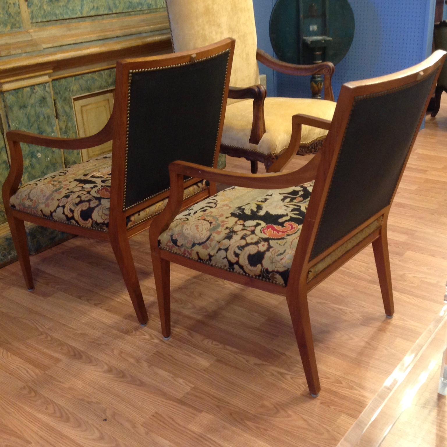 19th Century Pair of Italian Neoclassic Armchairs