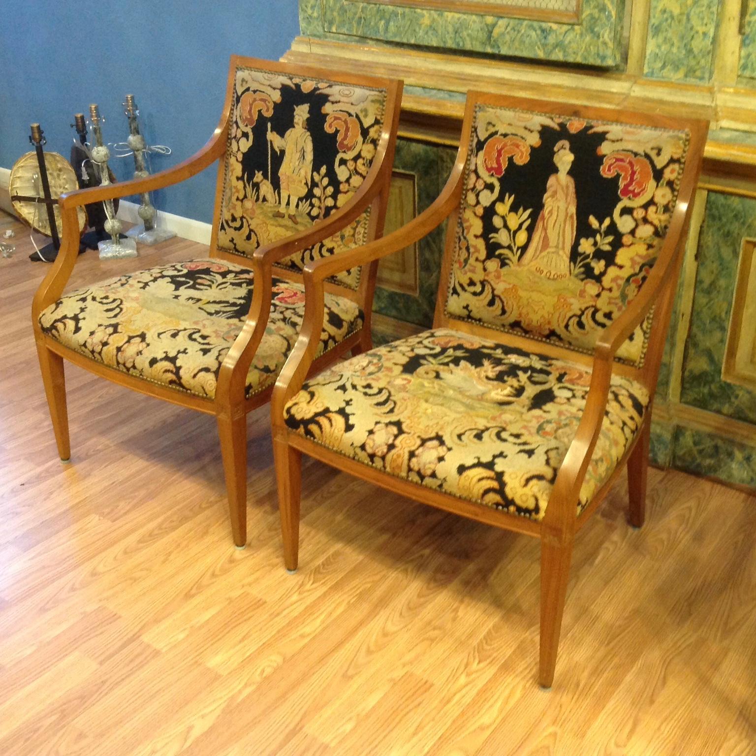 Pair of Italian Neoclassic Armchairs 1
