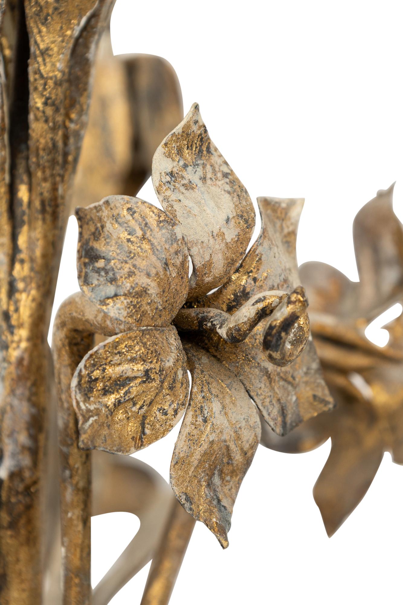 Pair of Italian Neo-Classic Baroque Painted and Tole Candelabra For Sale 3