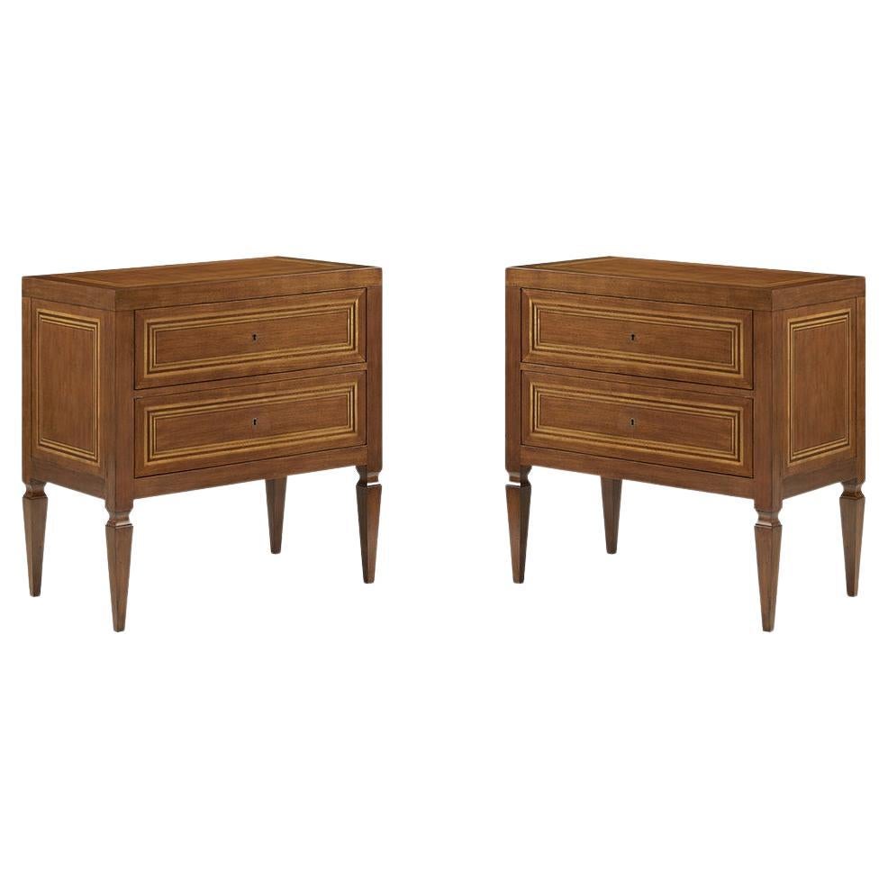 Pair of Italian Neo Classic Bedside Chests