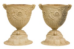 Pair of Italian Neo-Classic  Style Piranesi Lidded Urns/Planters
