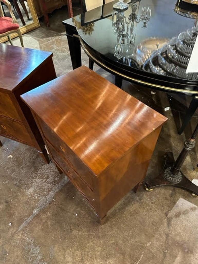 20th Century Pair of Italian Neo-Classical Burl Walnut Side Tables For Sale