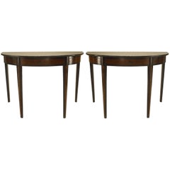 Pair of Italian Neo-Classic Rosewood Console Tables