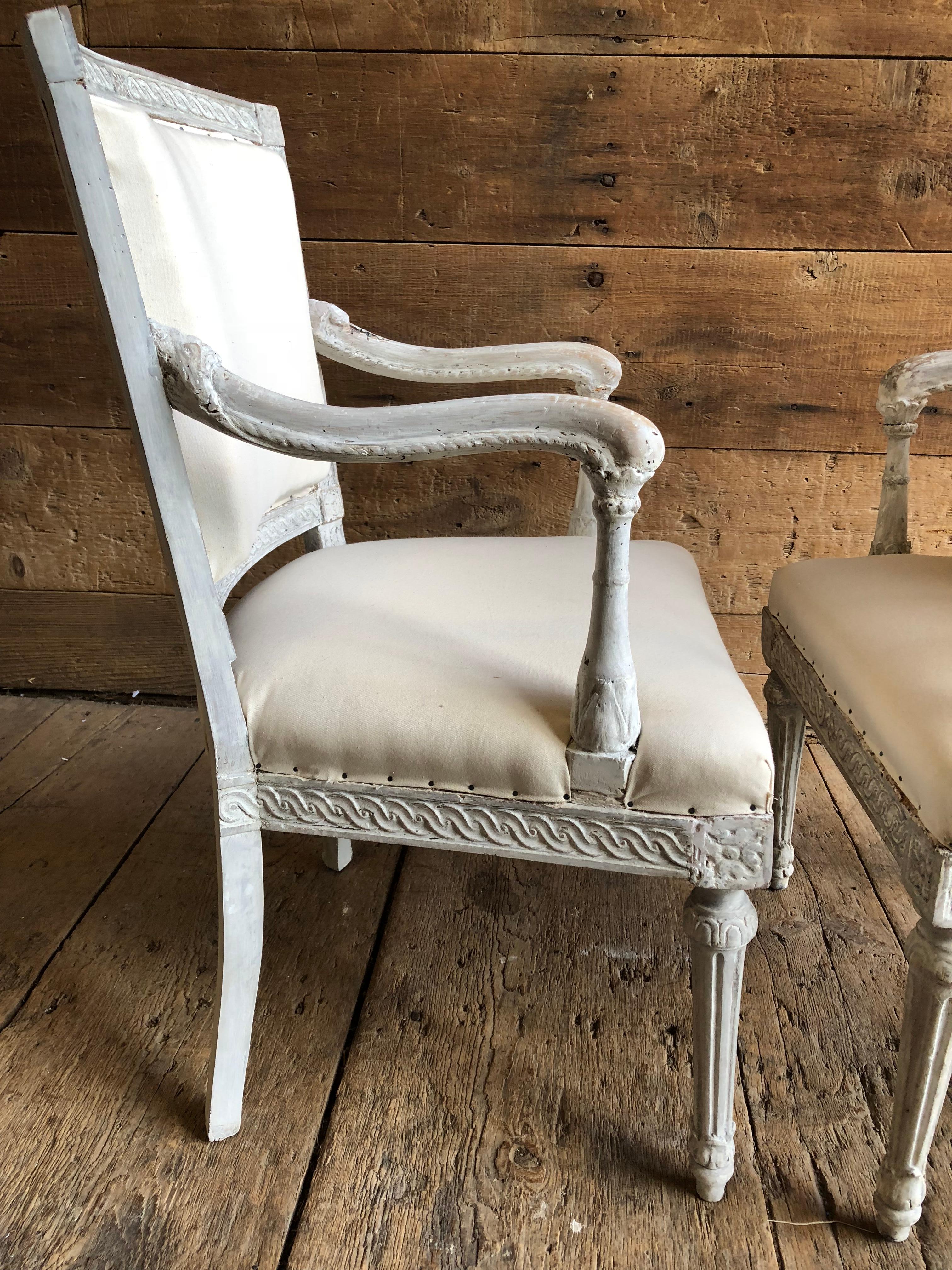 Pair of Italian Neoclassic Armchairs, 18th Century 9