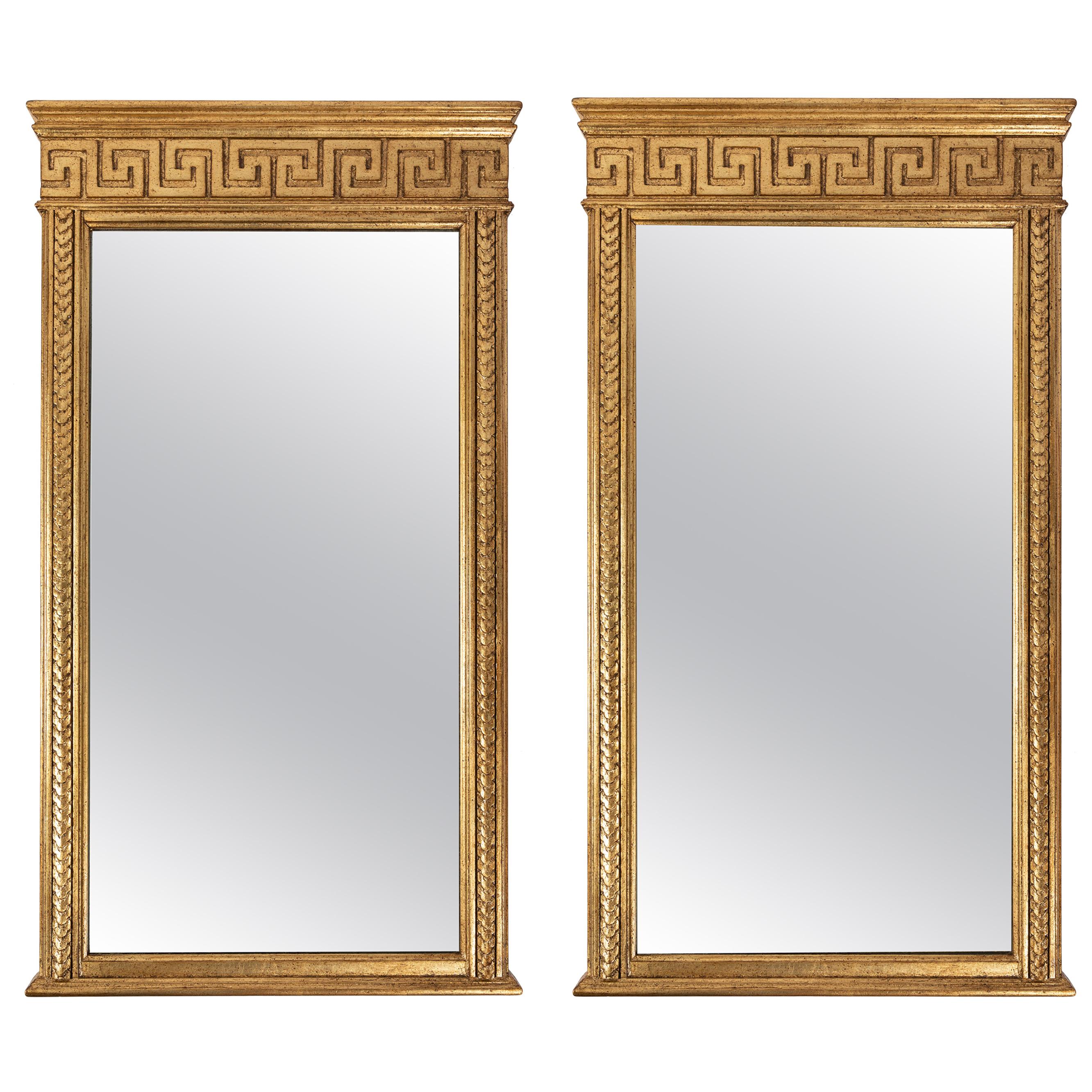 Pair of Italian Neoclassic Gilt Mirrors