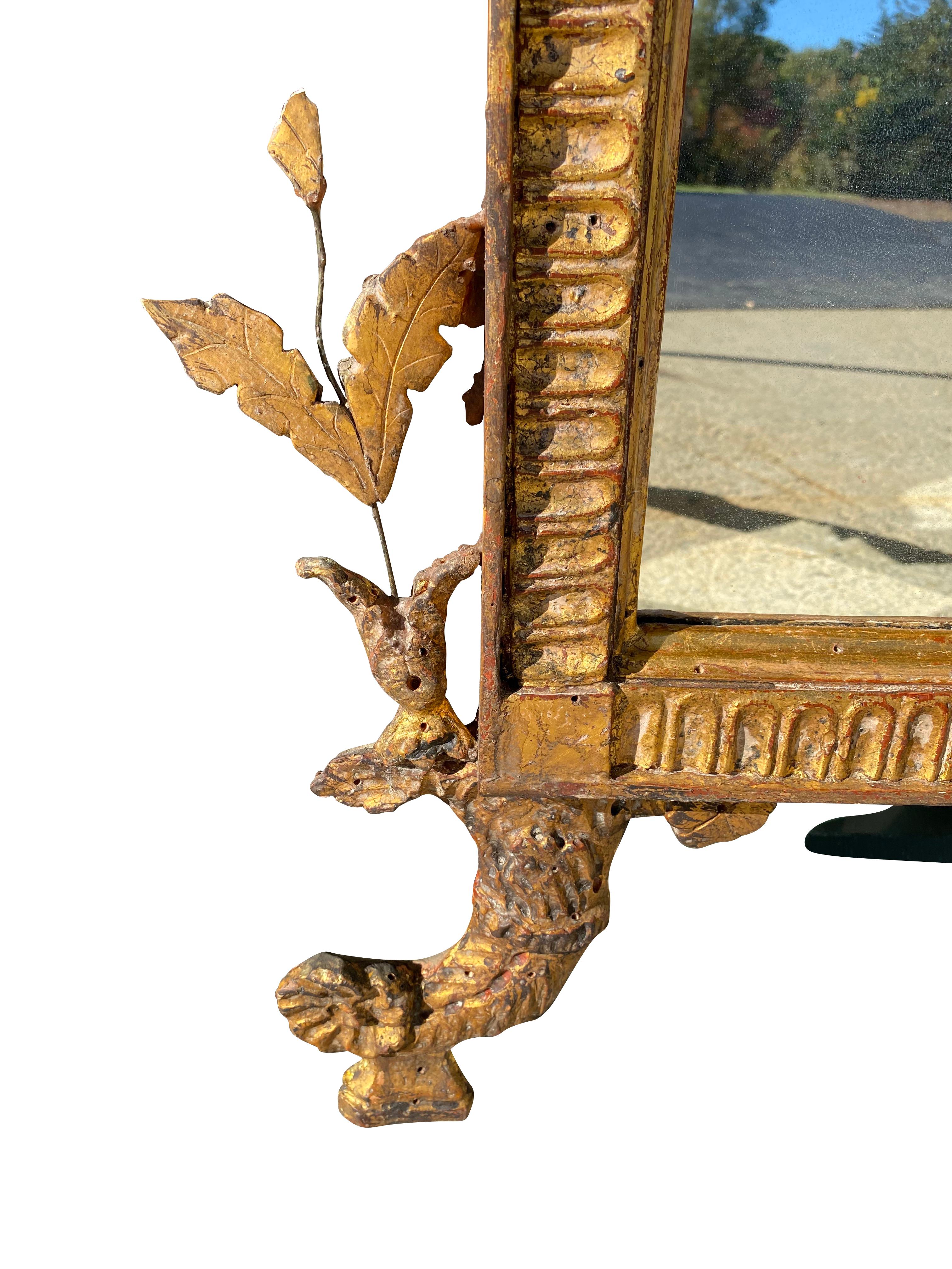 Late 18th Century Pair of Italian Neoclassic Giltwood Mirrors