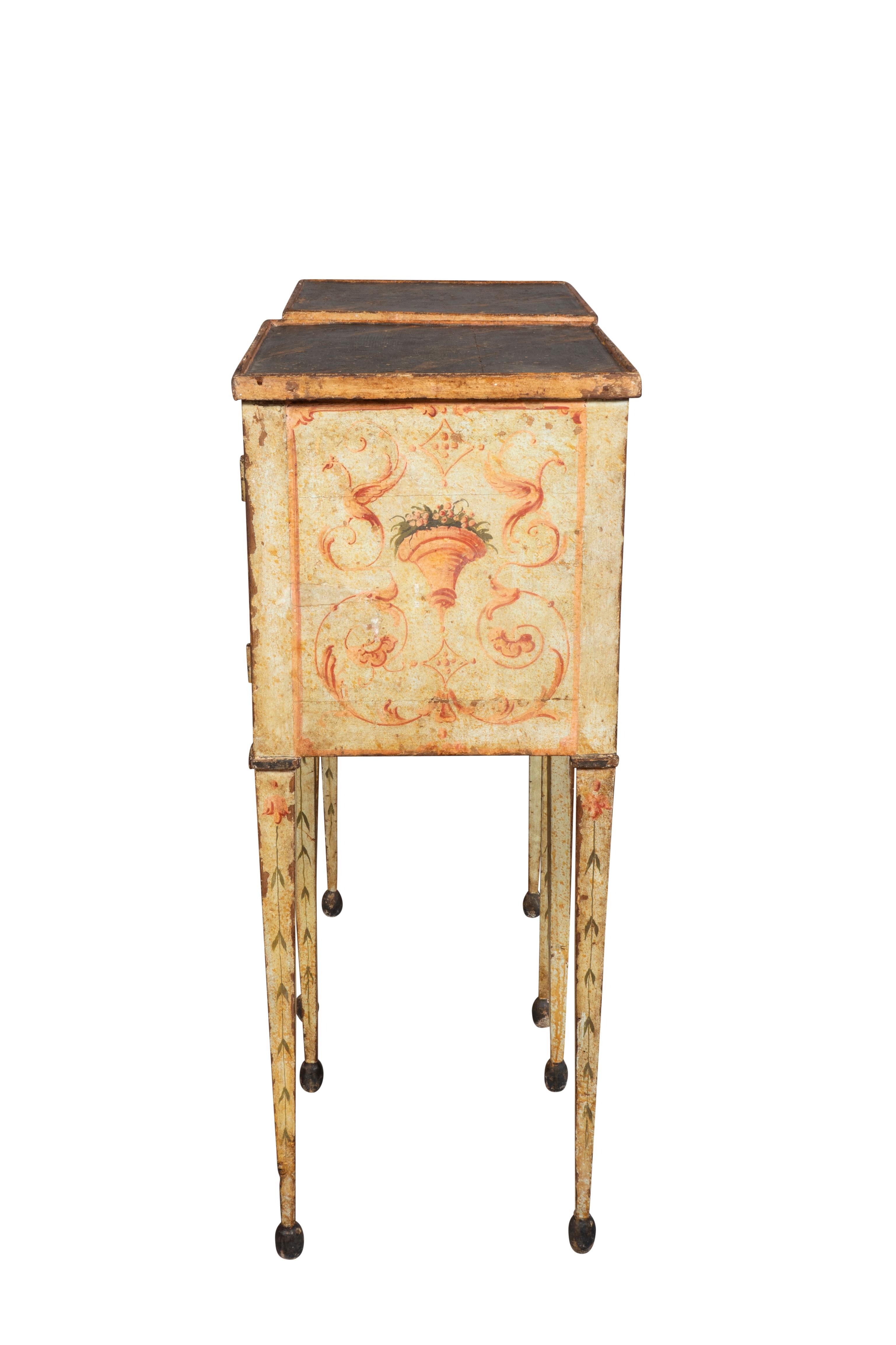 Pair Of Italian Neoclassic Painted Commodes For Sale 2
