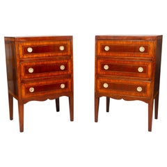 Pair of Italian Neoclassic Style Mahogany Bedside Tables