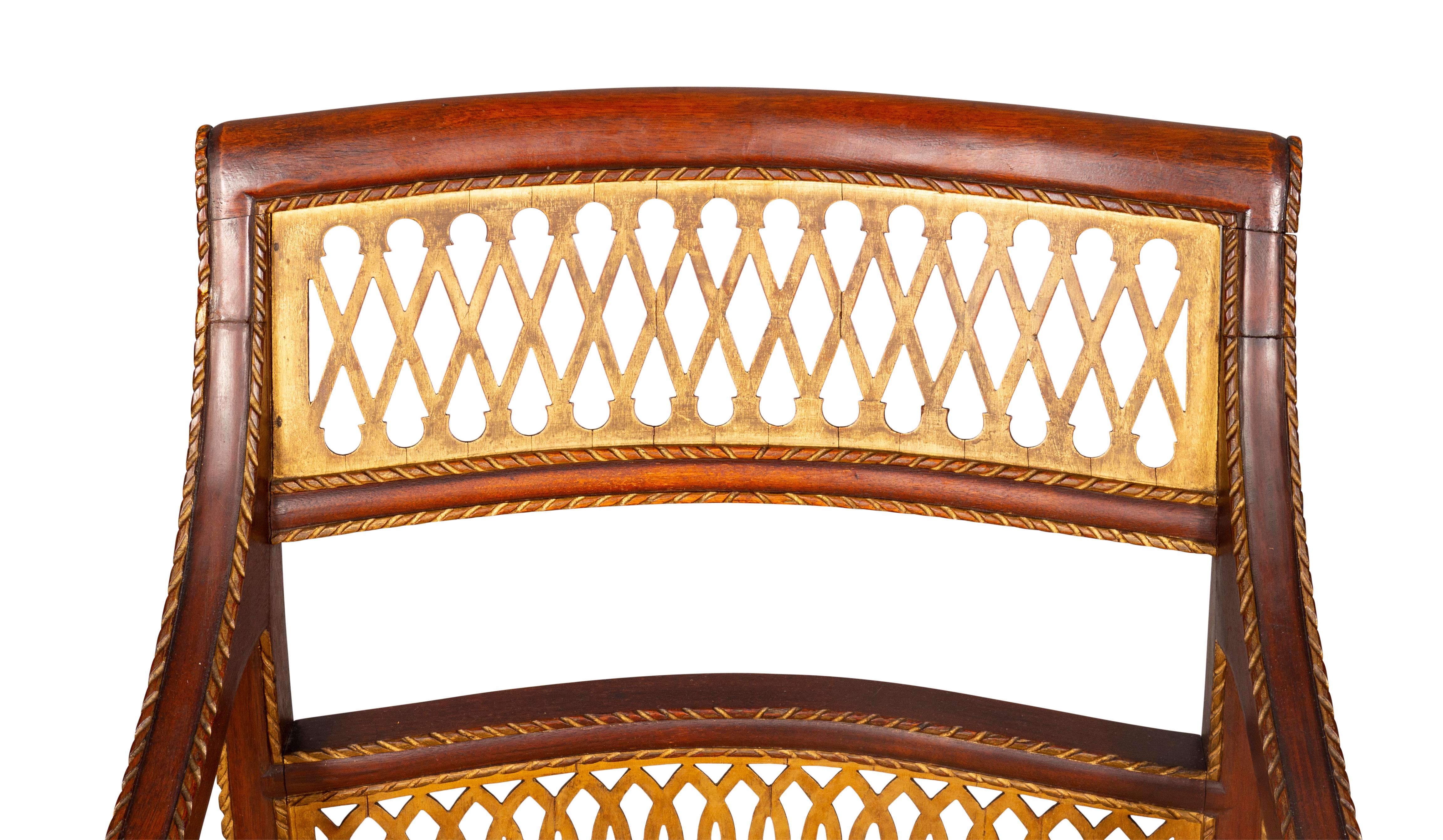 Pair of Italian Neoclassic Style Walnut Armchairs 8