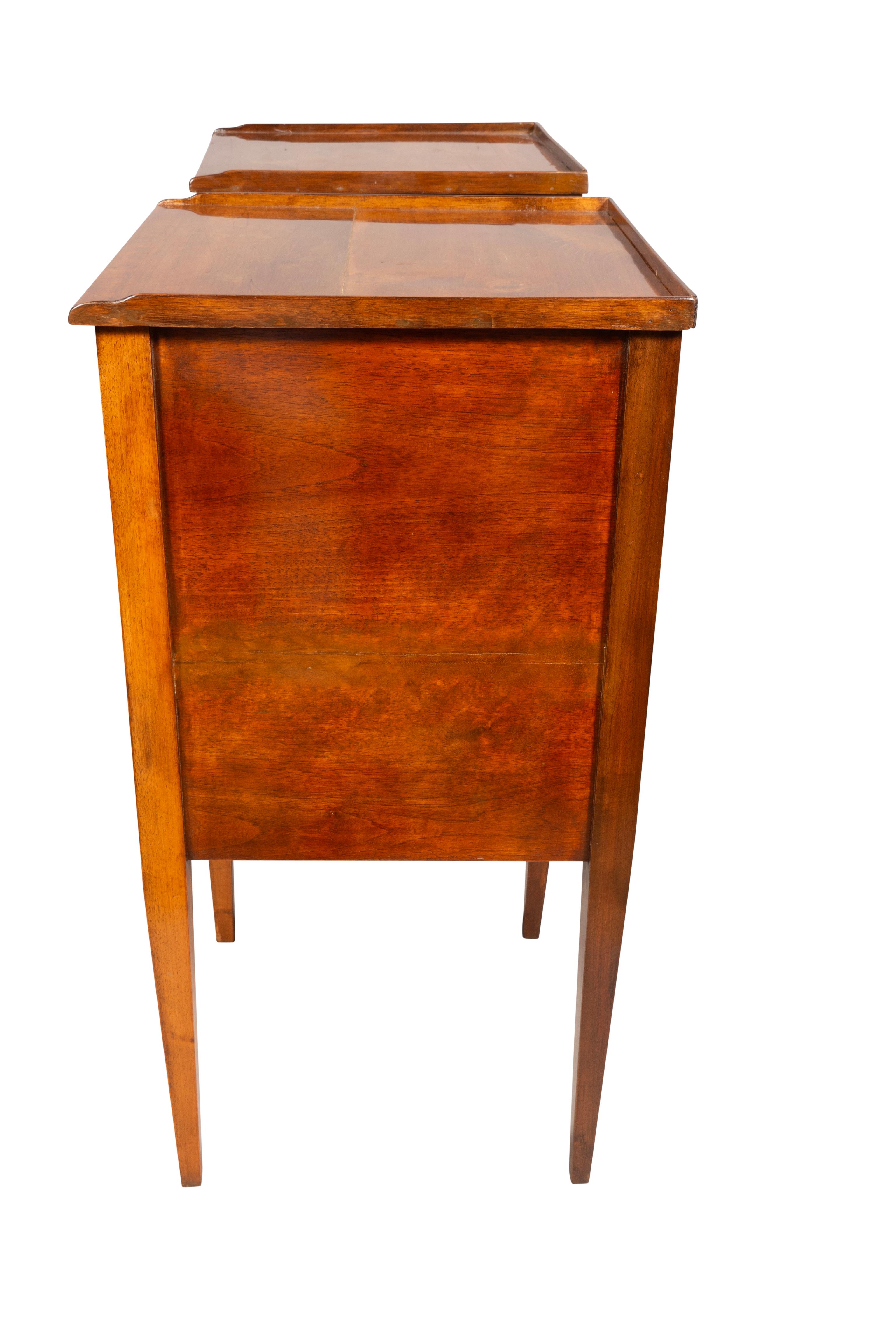 19th Century Pair Of Italian Neoclassic Style Walnut Side Tables For Sale