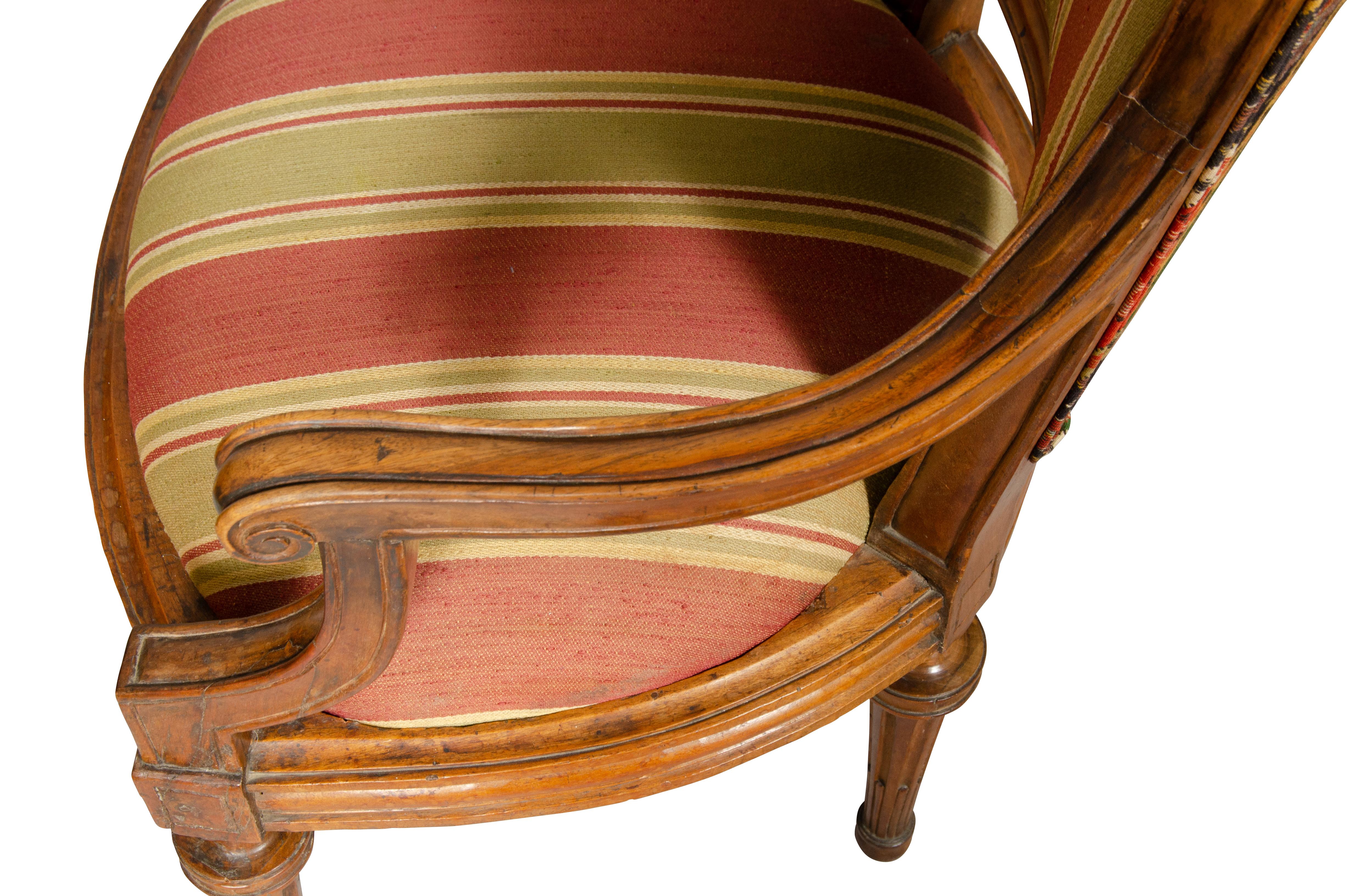 Pair of Italian Neoclassic Walnut Armchairs 12
