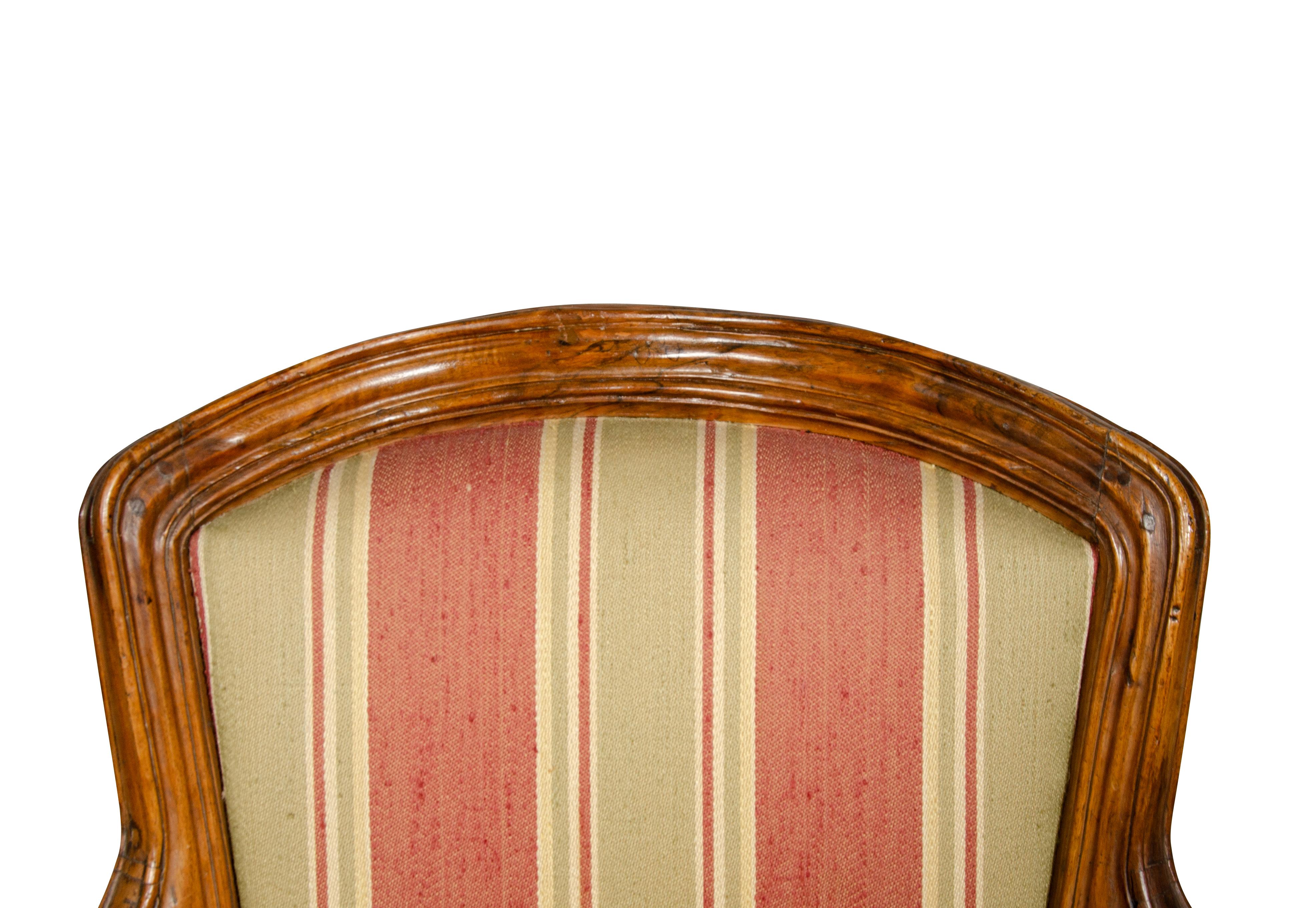Pair of Italian Neoclassic Walnut Armchairs 2