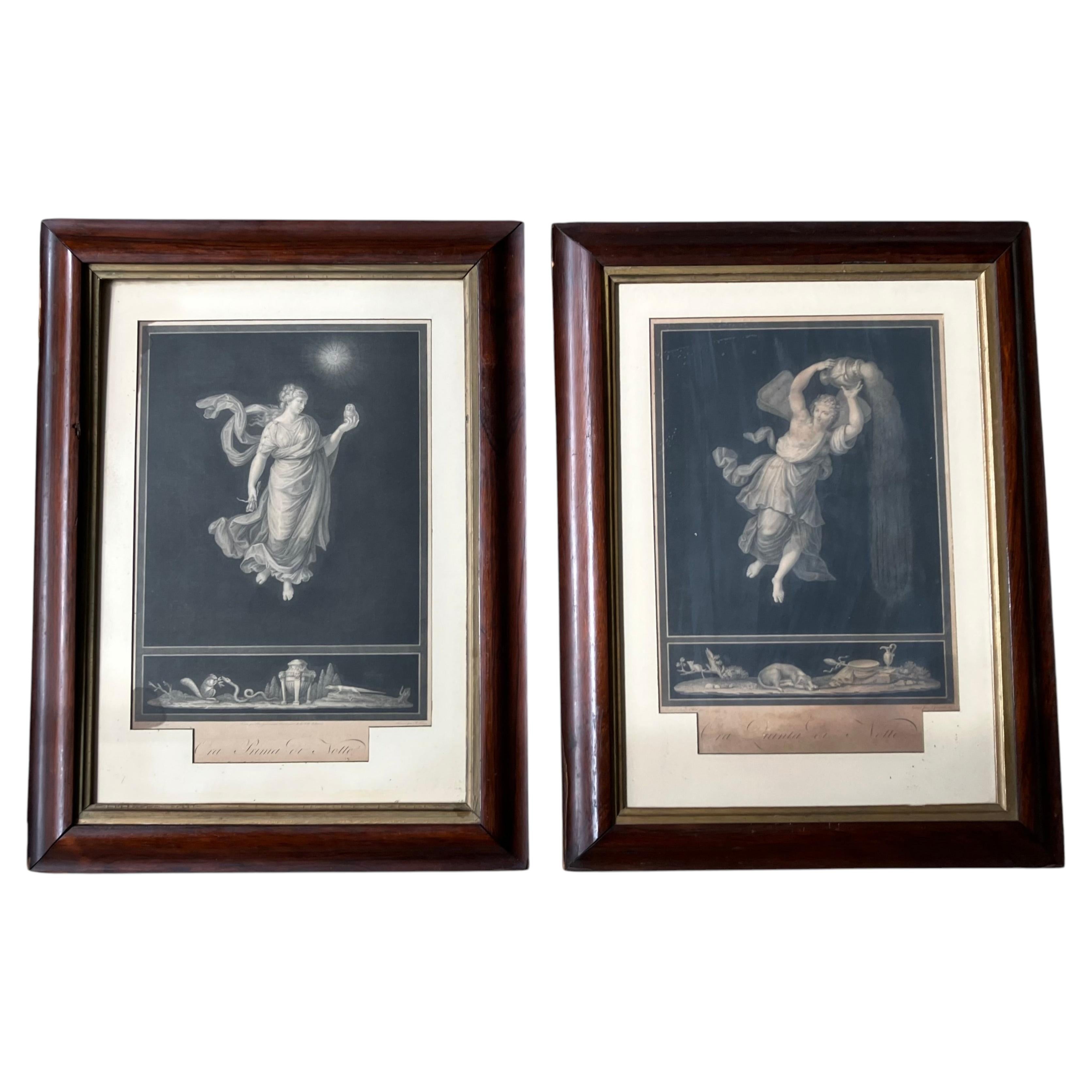 Pair of Italian Neoclassical Allegorical Engravings