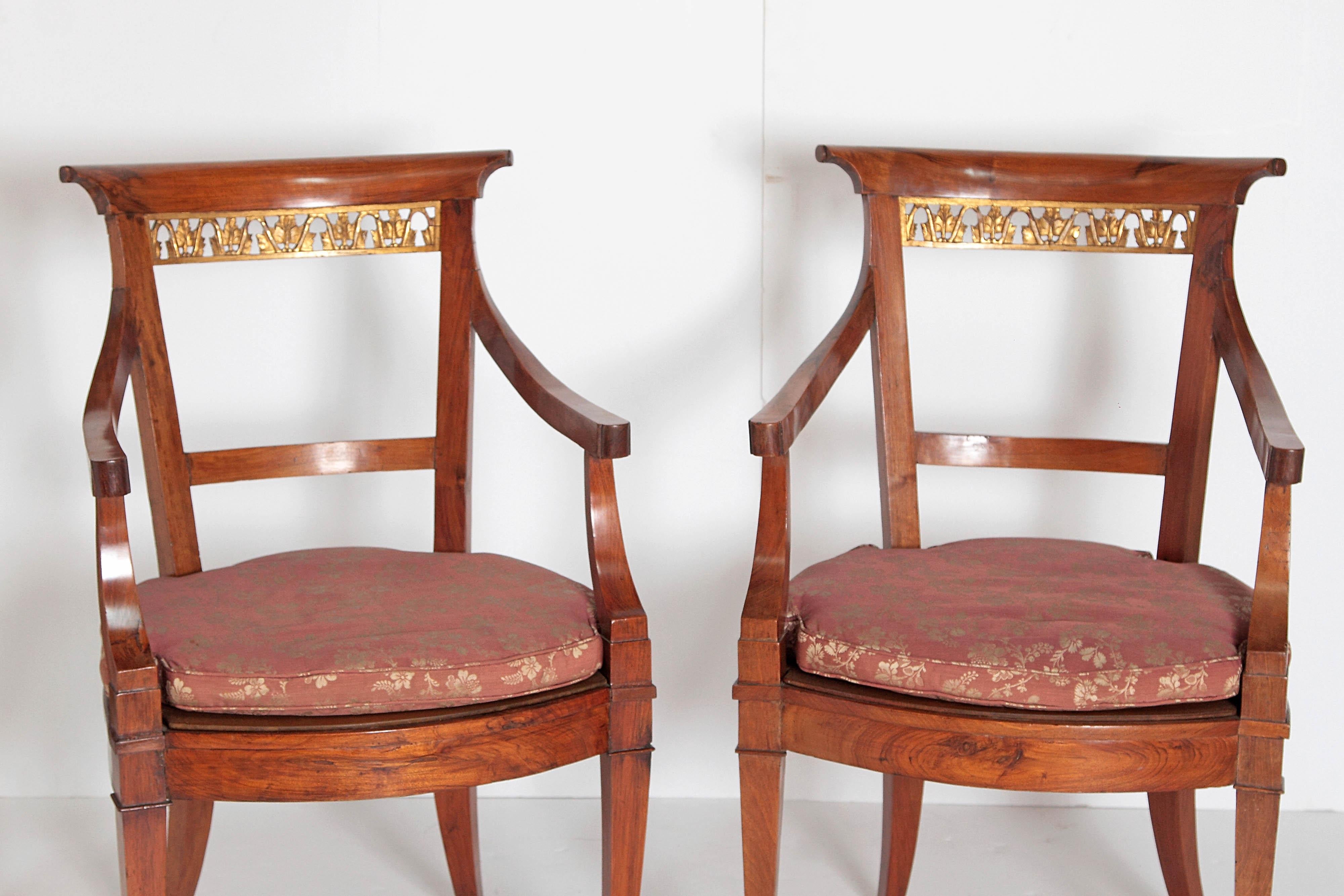 Pair of Italian Neoclassical Armchairs 4