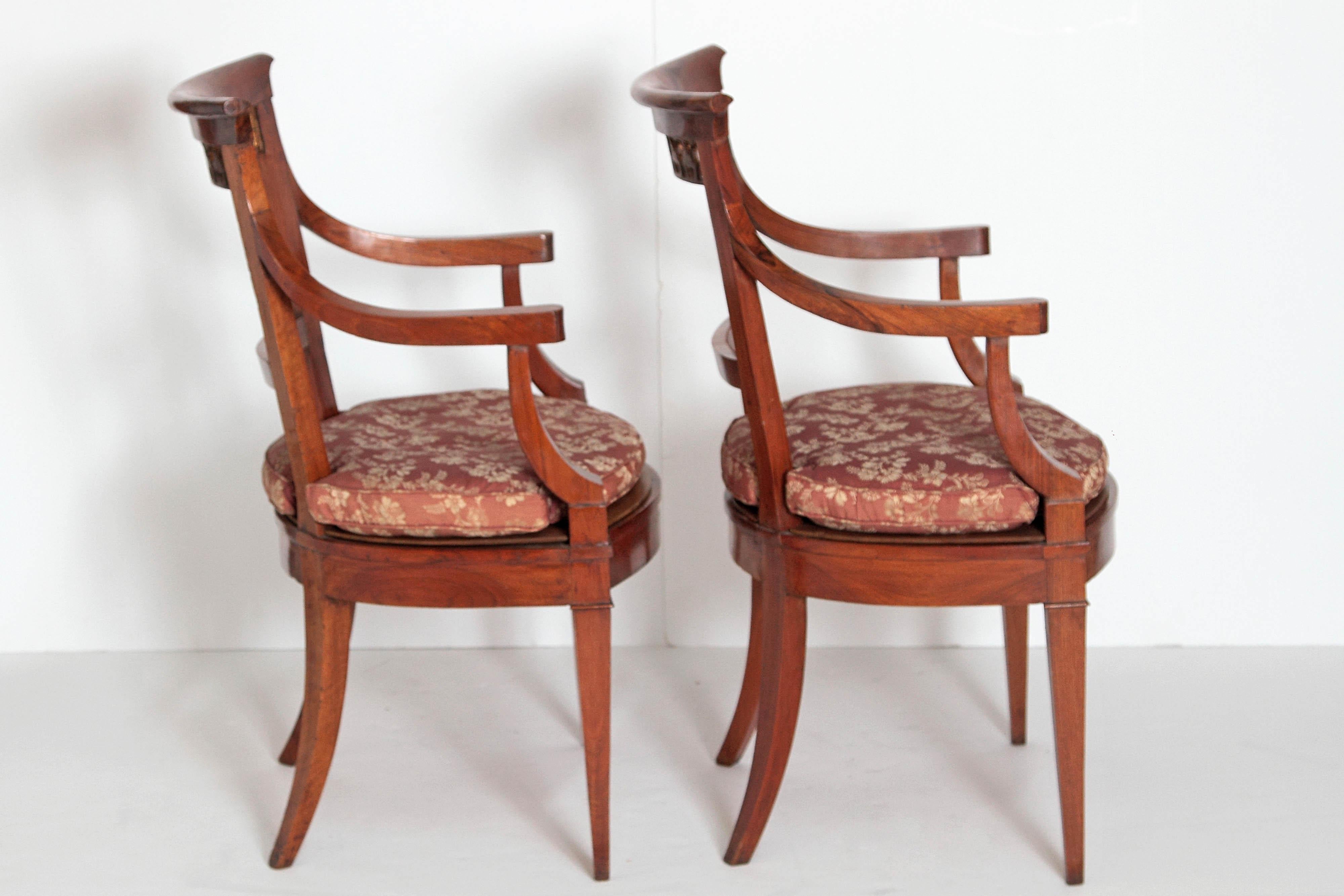 Pair of Italian Neoclassical Armchairs 1