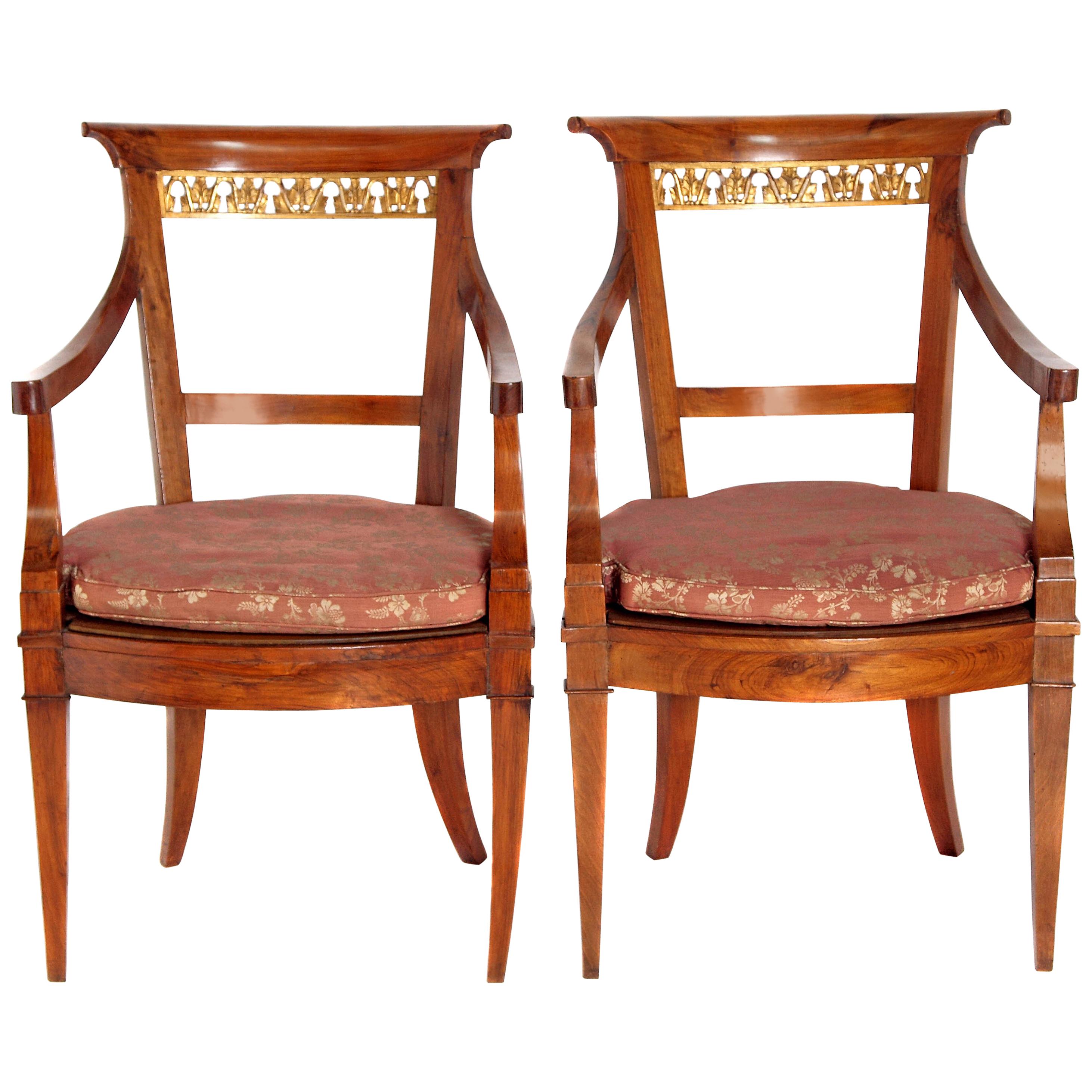 Pair of Italian Neoclassical Armchairs